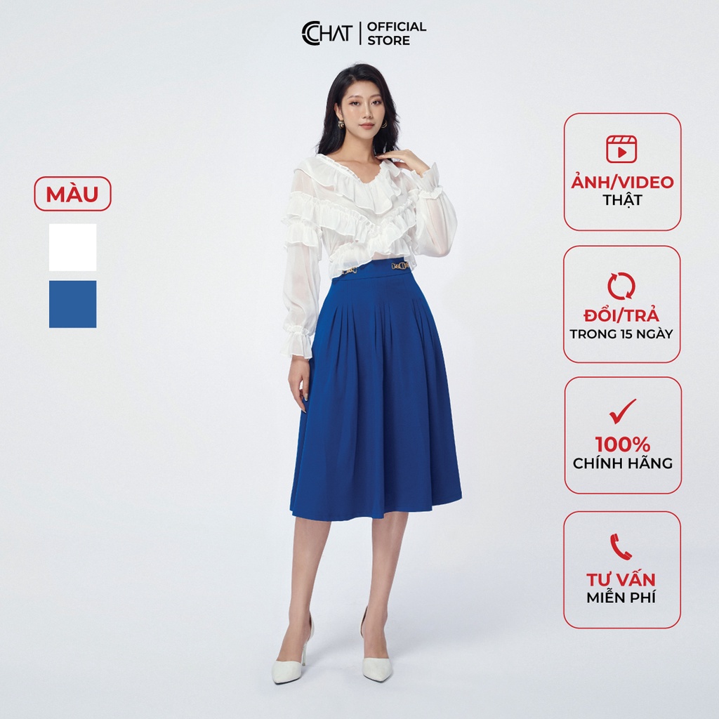 Áo Sơ Mi Nữ 𝐂𝐂𝐇𝐀𝐓 Tầng Cổ Chất Voan Mềm Đẹp Dáng Suông Trẻ Trung Thanh Lịch 12ADV2018ST