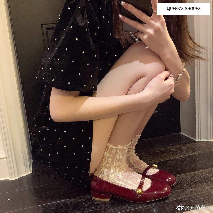 Giày Búp Bê Da Mềm Đế Dày Phối Khóa Gài Vàng Phong Cách Retro Cao Cấp