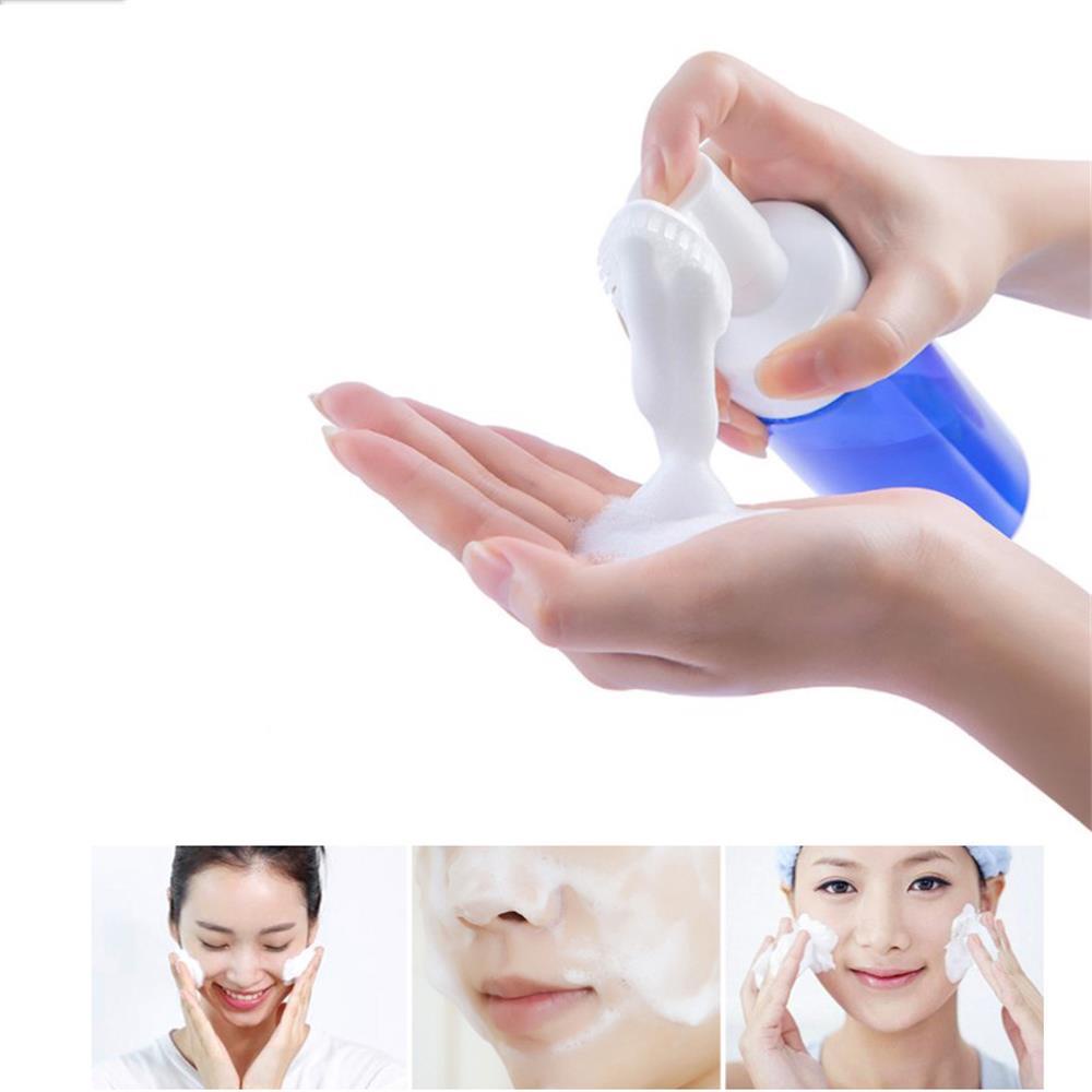Bình Tạo Bọt Sữa Rửa Mặt Bằng Silicone Kèm Cọ Rửa Tay Tiện Lợi SOFTNESS