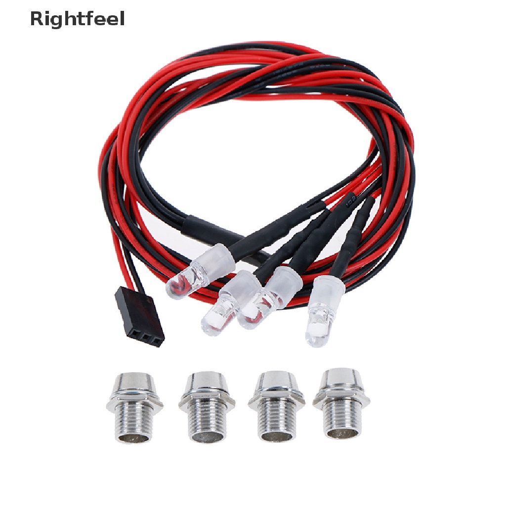 Set 4 Đèn LED 5mm Ánh Sáng Trắng / Đỏ Chuyên Dụng Cho Xe Hơi Điều Khiển Từ Xa