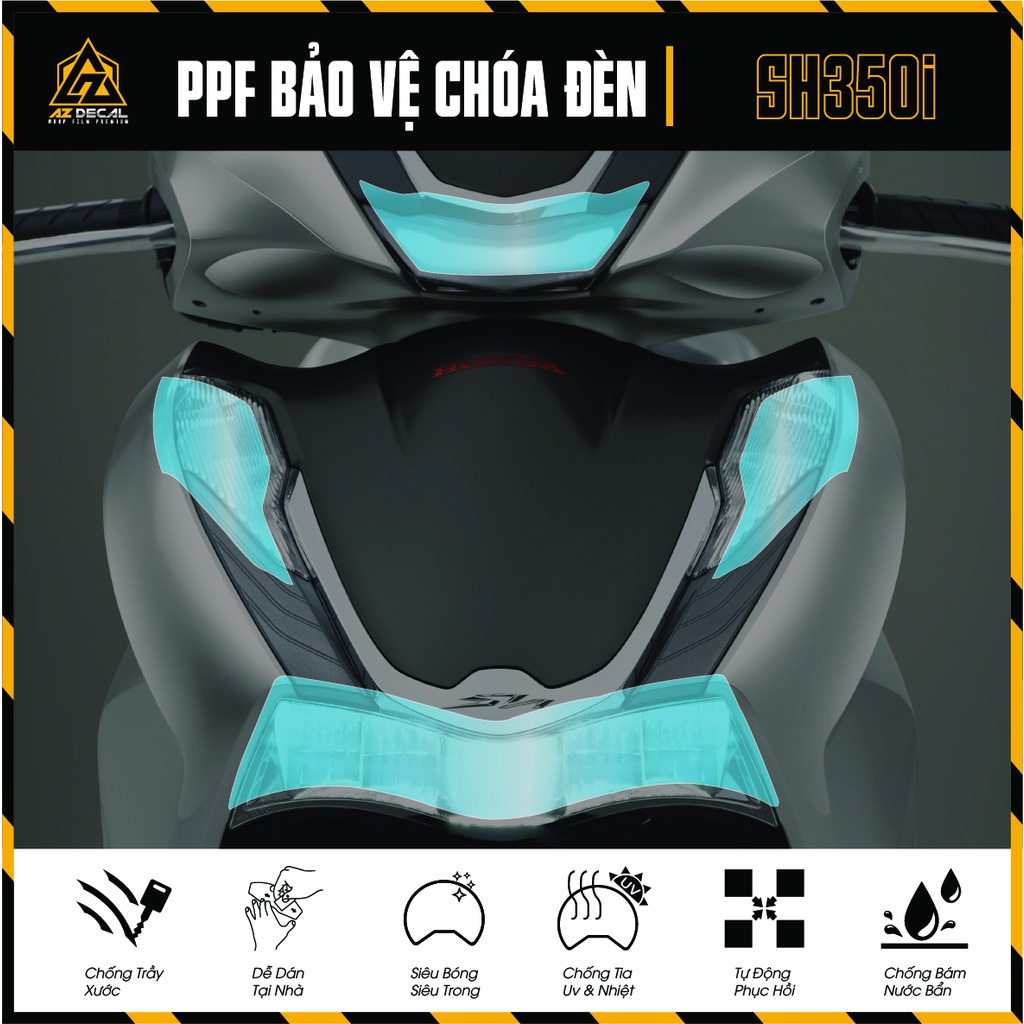 Film PPF Dán Bảo Vệ Choá Đèn Xe SH 350i | Miếng Dán Trong Suốt Bảo Vệ Choá Đèn Pha, Đèn Xi Nhan Chống Nước, Chống Xước