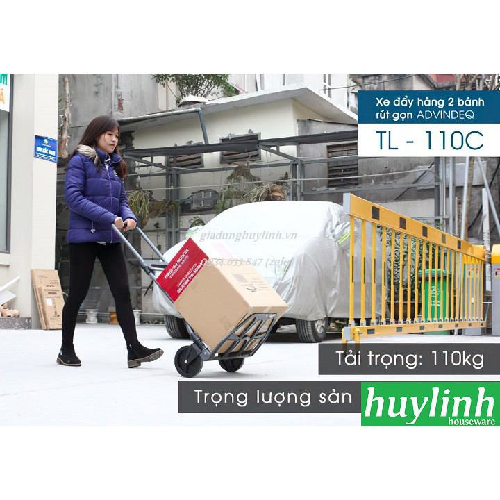 Freeship Xe đẩy hàng 2 bánh rút gọn Advindeq TL-110C - 110kg