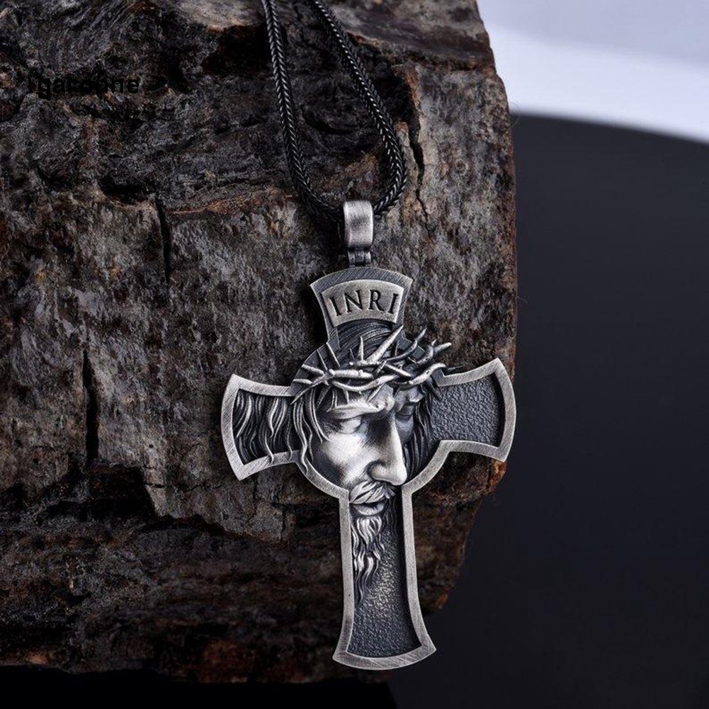 Dây chuyền mặt hình chúa Jesus trên thánh giá thời trang nam
