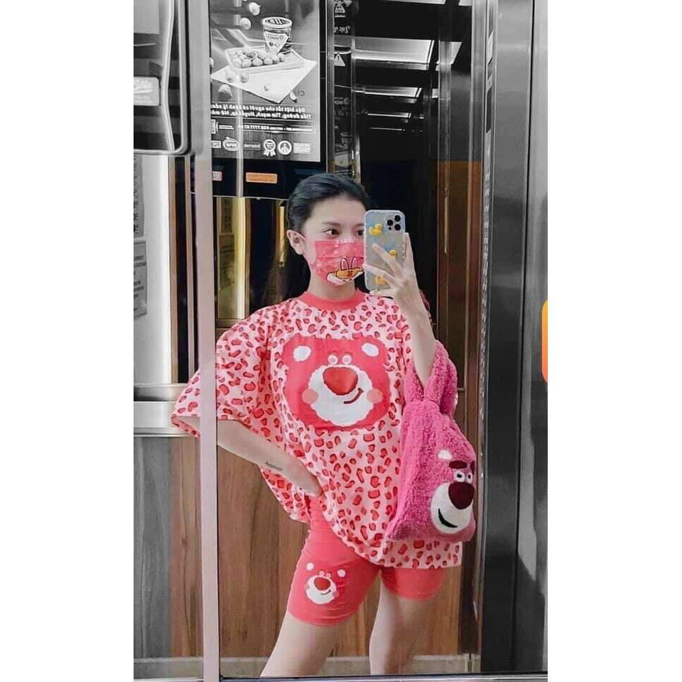 [Hot Deal] Bộ Thun Gấu Hồng Vải Thun Mềm Mát Cao Cấp | BigBuy360 - bigbuy360.vn