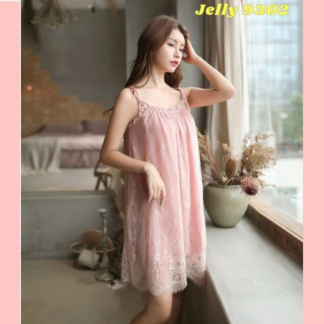 [QUÀ TẶNG] Váy Ngủ 2 Dây Dễ Thương Phối Ren Sexy Quyến Rũ – Đầm Ngủ Công Chúa Thiết Kế Tinh Tế, Trẻ Trung – Jelly 9302