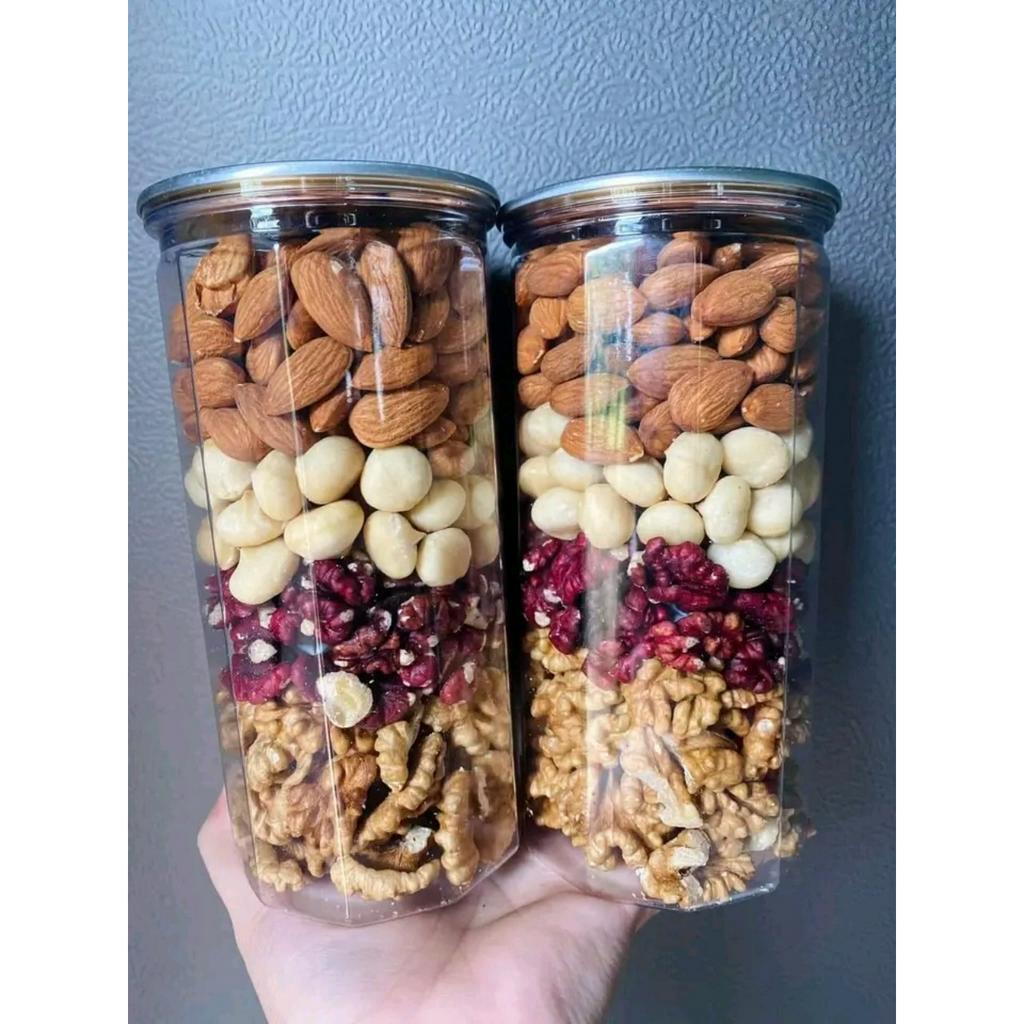 Mix 4 Loại Hạt Cao Cấp - Hũ 500g - Siêu Macca - Sấy Nguyên Vị