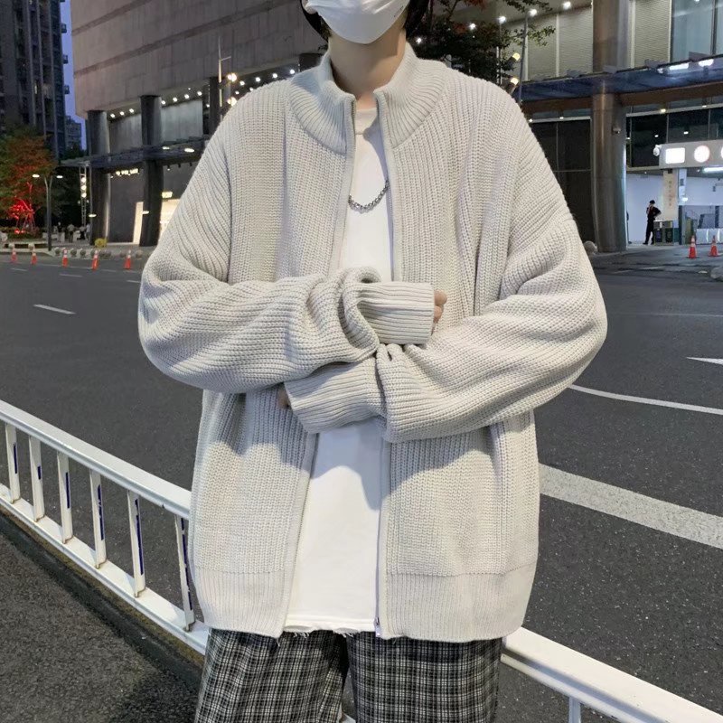 Áo khoác nam oversize chất len dày dệt lỏng thời trang Unisex phong cách Hàn Quốc