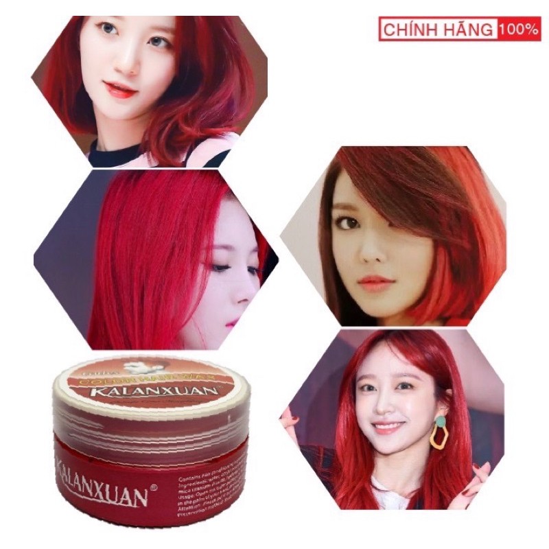 Sáp Vuốt Nhuộm Tóc Màu Đỏ KALANXUAN 100ml/hộp Chính Hãng Đổi Màu Tạm Thời