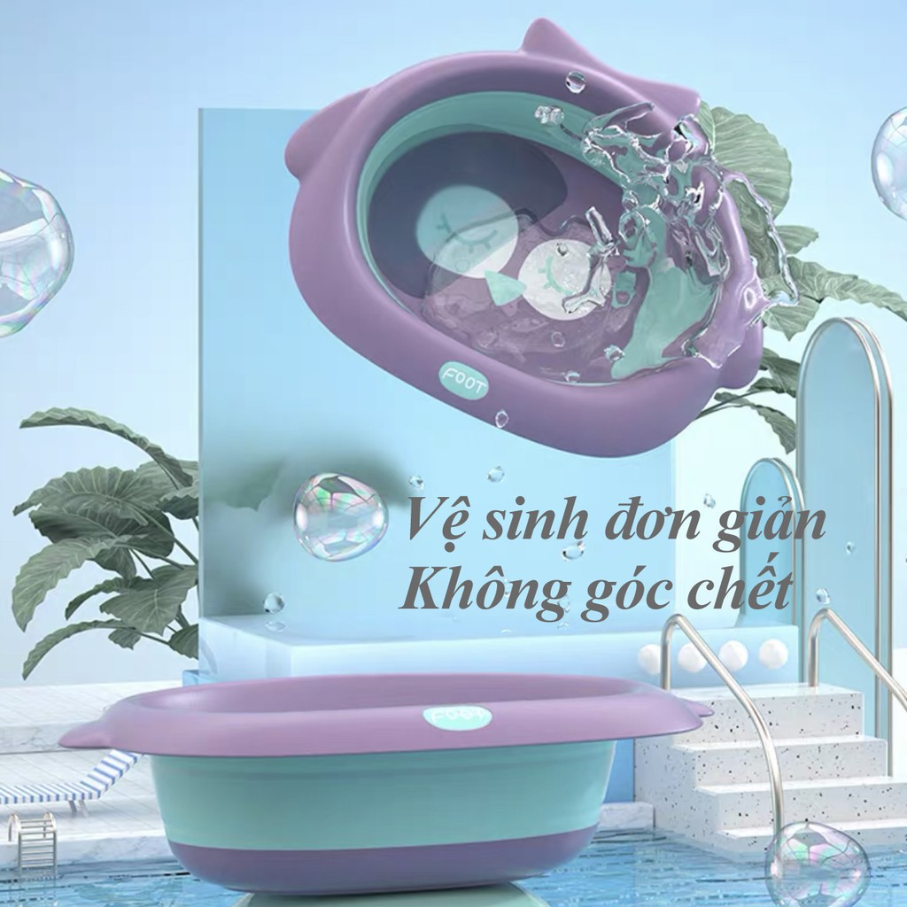 Chậu rửa mặt gấp gọn cho bé cao cấp ngộ nghĩnh an toàn - MeeBaby