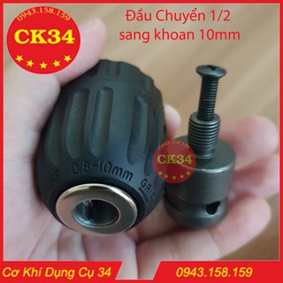 Đầu chuyển bulong 1/2 inch sang đầu kẹp mũi khoan 10mm tự động