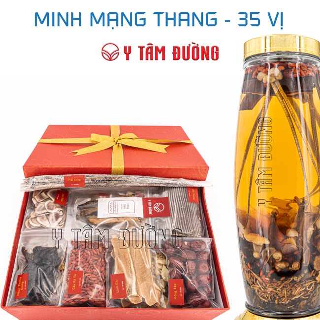 Minh Mạng Thang 35 vị ngâm rượu, có Hồng Sâm Hàn Quốc - Dược Liệu Cao Cấp
