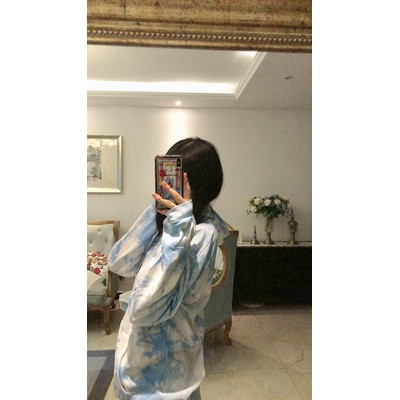 ÁO HOODIE MÀU LOANG XANH TRẮNG JENNIE BLACKPINK + ẢNH THẬT KHÁCH FB