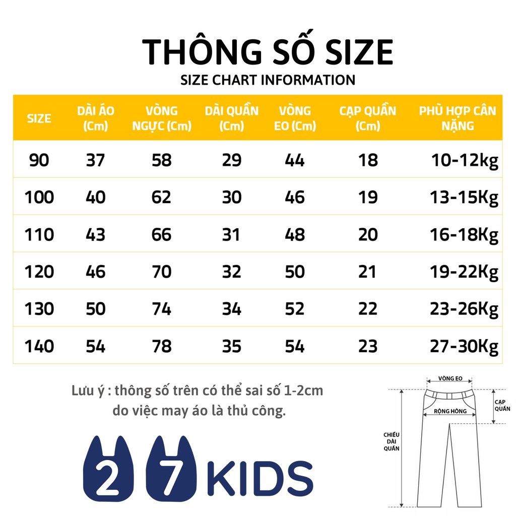 Bộ quần áo trẻ em 27Kids set quần áo thun cotton cho bé trai SET102