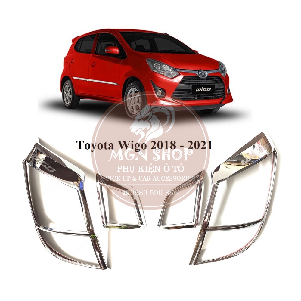 [Ốp đèn hậu] [Toyota Wigo 2018 - 2021] [màu bạc]