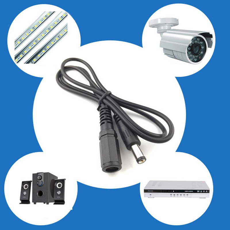 Dây cáp nối dài nguồn điện 1m DC tiện dụng 5.5mm x 2.1mm