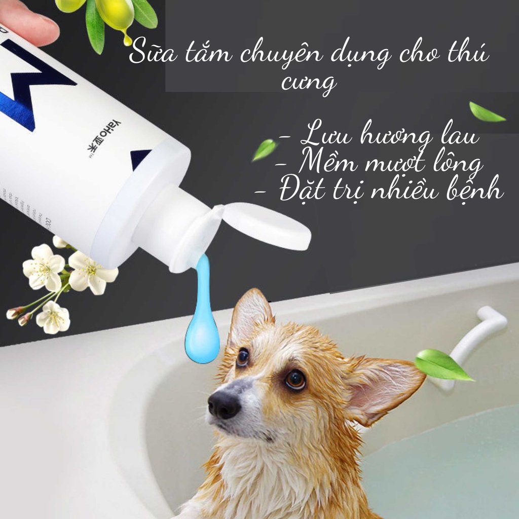 Sữa tắm cho chó mèo Yaho M Rolay Care 500ml chiết xuất thực vật hương thơm tự nhiên giúp mượt lông ,mềm mại - Goumao pet