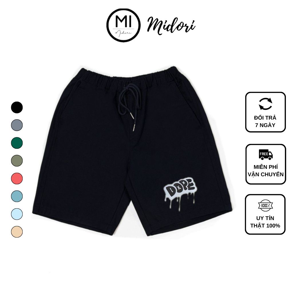 Quần Short Kaki Lưng Thun Co Giản Phản Quang Unisex Chính hãng Local Brand Mi Midori