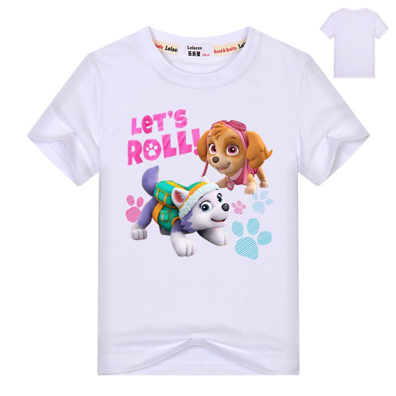 Áo thun tay ngắn in hoạ tiết hoạt hình Paw Patrol dễ thương