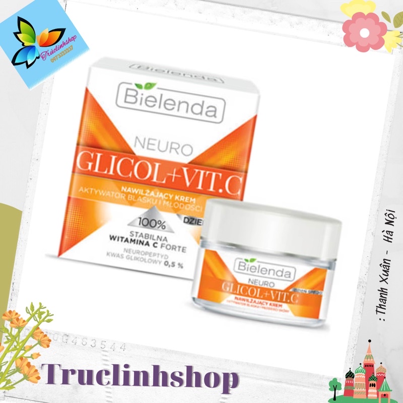 Kem dưỡng Bielenda Glicol + Vit.C trẻ hoá, sáng mịn, cải thiện làn da và nám 50ml