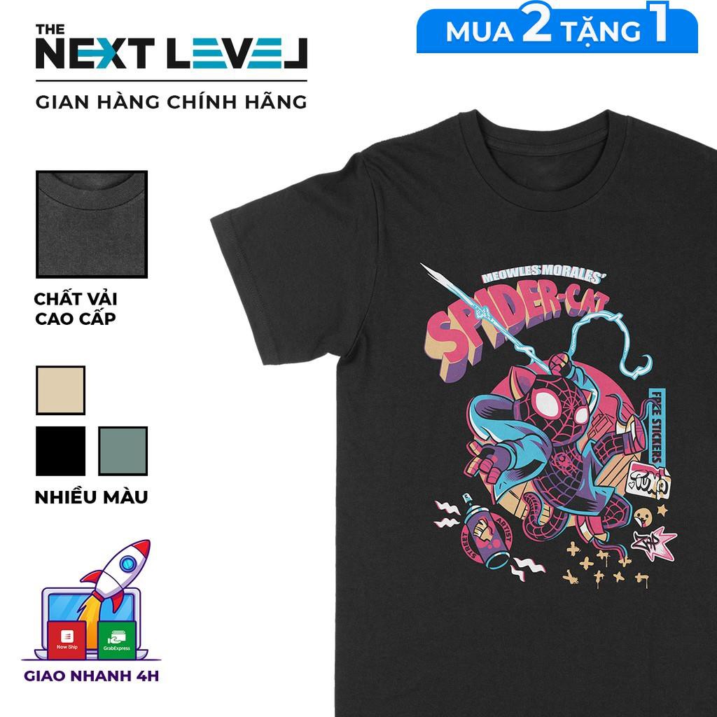 xf4o / / / Áo thun Spider-Man: Miles Morales - Phiên bản mèo Unisex THE NEXT LEVEL, Cotton 100% 3 màu nam nữ - BT0098 !
