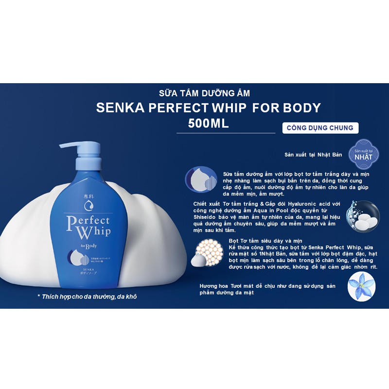 Sữa tắm dưỡng ẩm Senka Perfect Whip for Body 500ml_15688