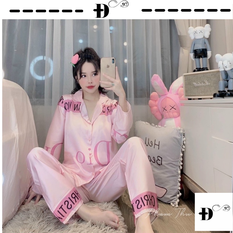 Bộ ngủ nữ mặc nhà Dior lụa thiết kế sang chảnh-D031