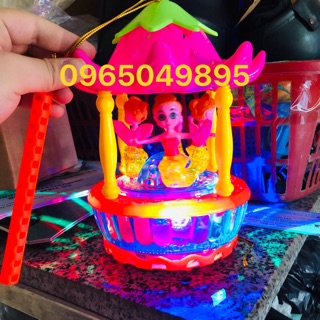 🔥CÓ SẴN🔥 Đèn lồng Trung Thu Vòng Quay Nàng Tiên Cá- và chuột mickey- Có Đèn- Phát Nhạc- Đi được