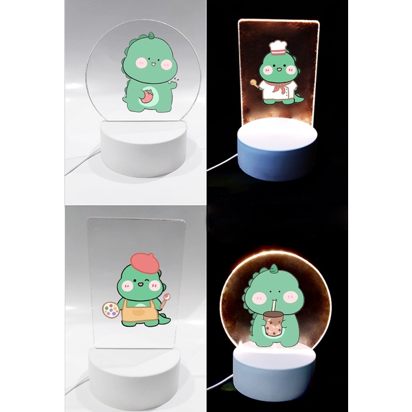 Đèn Led 3D khủng long DLI22 Đèn Ngủ 3D Sáng Tạo cute dễ thương