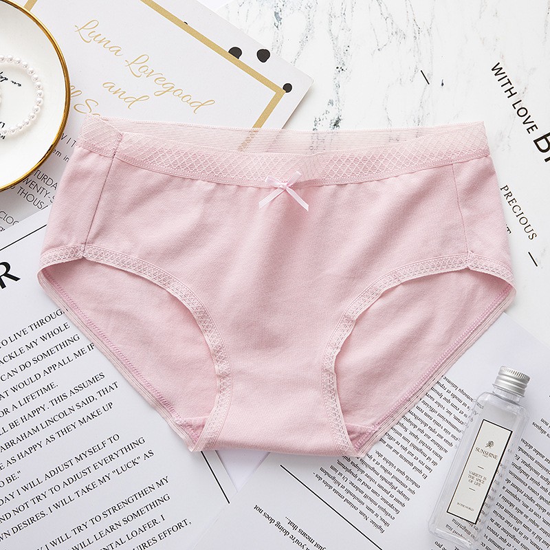 Quần Lót Nữ Cotton Kháng Khuẩn Nhiều Màu Cạp Viền Phối Ren Điệu Đà QLN022
