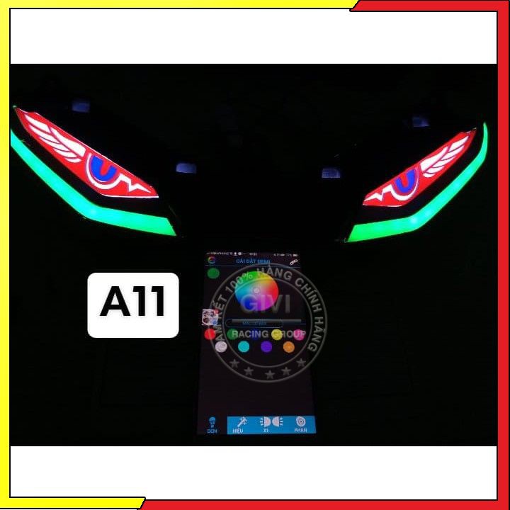Đèn Led Audi Mắt Cáo Exciter 150  A11 Đỏ - Có Sẵn Jack Điều Khiển Trên Điện Thoại