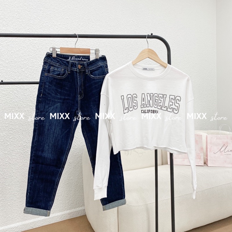 Quần jean nữ JBrand baggy đẹp lưng vừa cạp trơn chất co giãn siêu thoải mái hàng hiệu cao cấp phong cách thời t