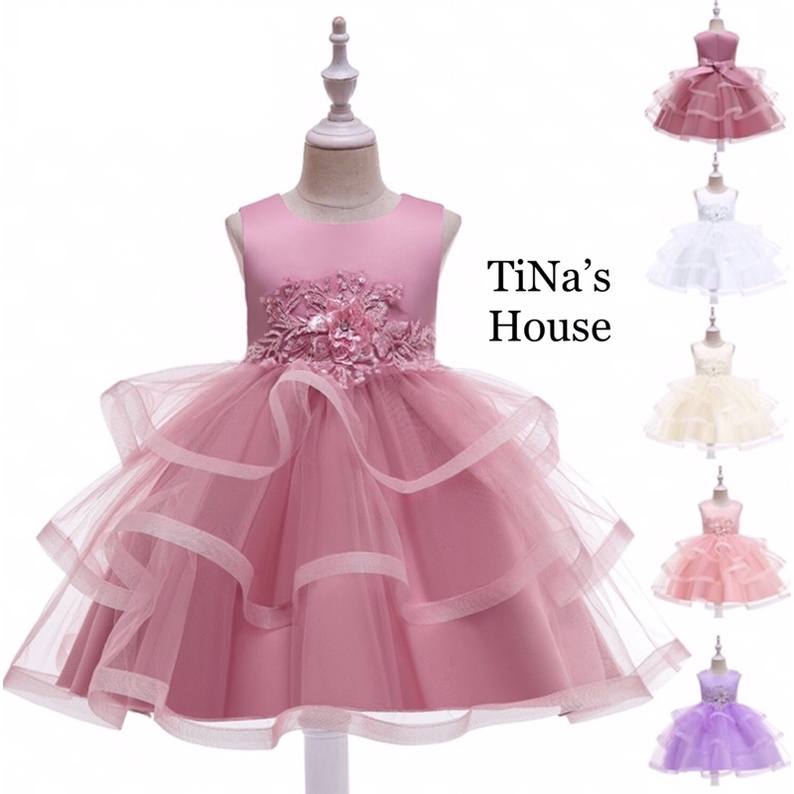 Đầm Công Chúa Cao Cấp TiNa’s House: Chân Váy Phồng Xoè Nhiều Tầng Đính Sepuins Cho Bé Từ 03-10Tuổi.