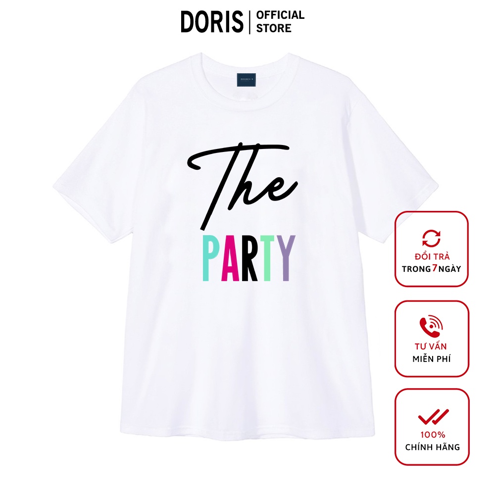 [Mã DORRT8250 giảm 250k] Áo thun THE PARTY cotton 100% form rộng co giãn 4 chều trẻ trung hiện đại năng động dễ phối đồ