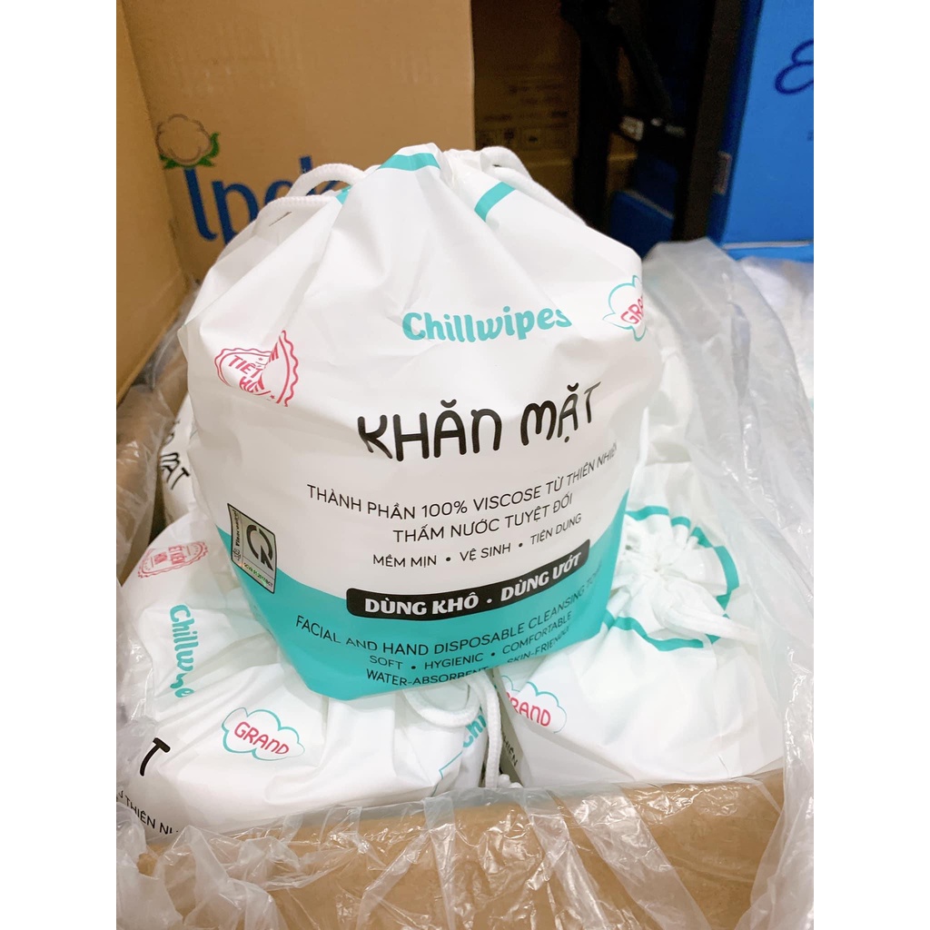 Khăn mặt khô Chillwipes cuộn Grand 80 khăn kích thước 20x20cm