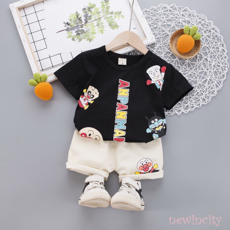 Set Áo Thun Tay Ngắn &amp; Quần Short Cho Bé Trai