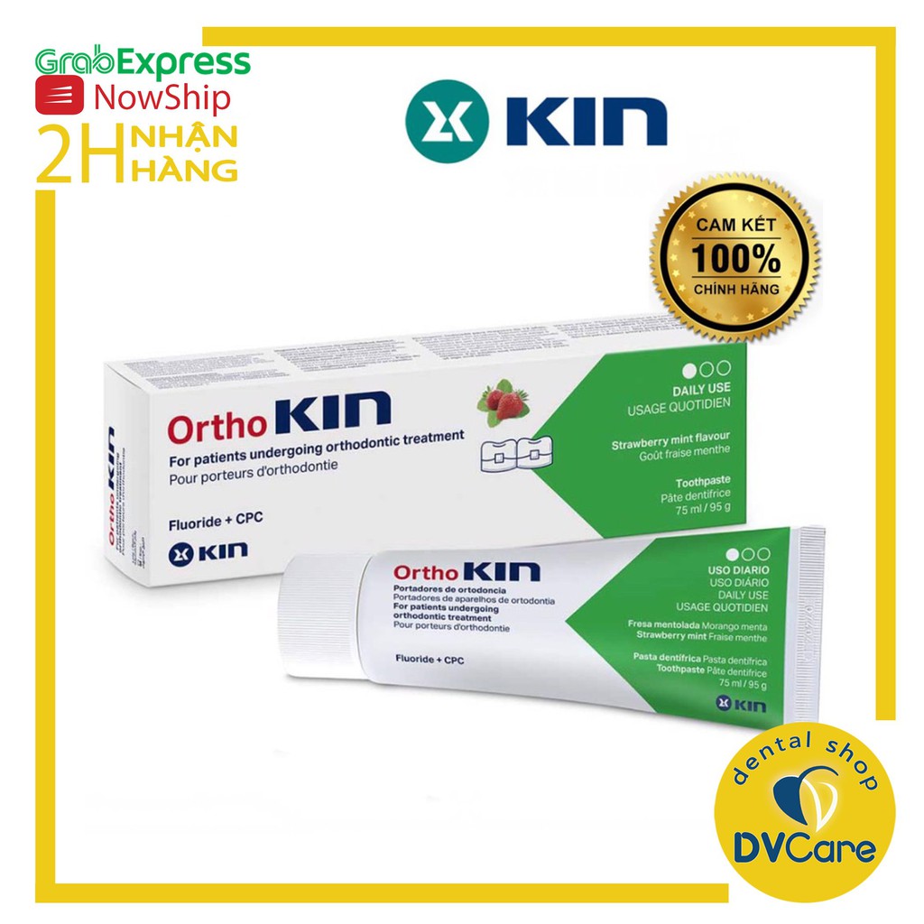 [NOWSHIP] Kem đánh răng ORTHO KIN 75ml dành cho răng niềng, răng chỉnh nha [dvcareshop]