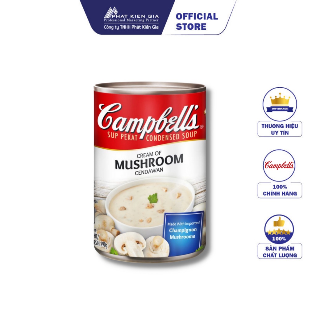 Súp Kem Nấm Campbell's 290g (Thương Hiệu Mỹ - SX Malaysia)