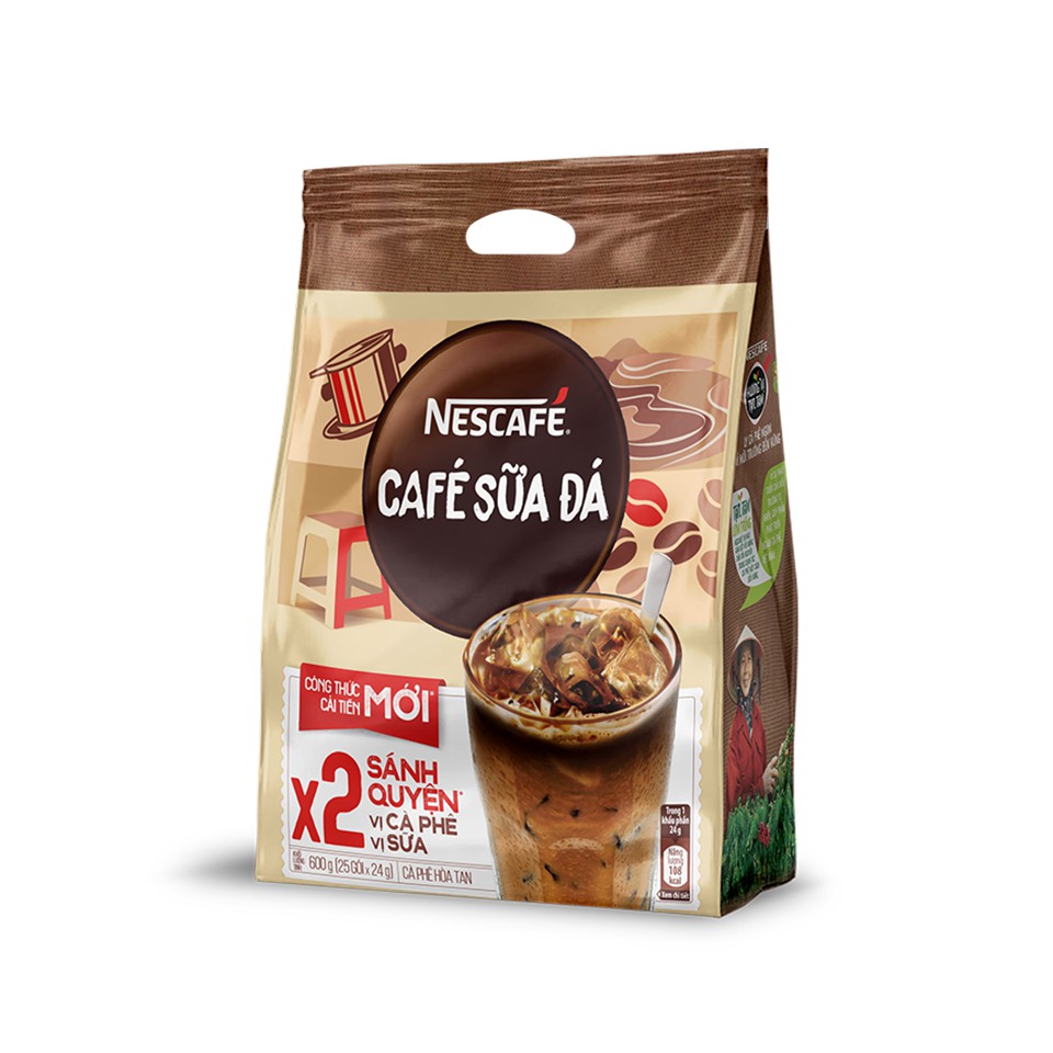 Combo 2 bịch Nescafé cà phê sữa đá (bịch 25 gói x 24 g)