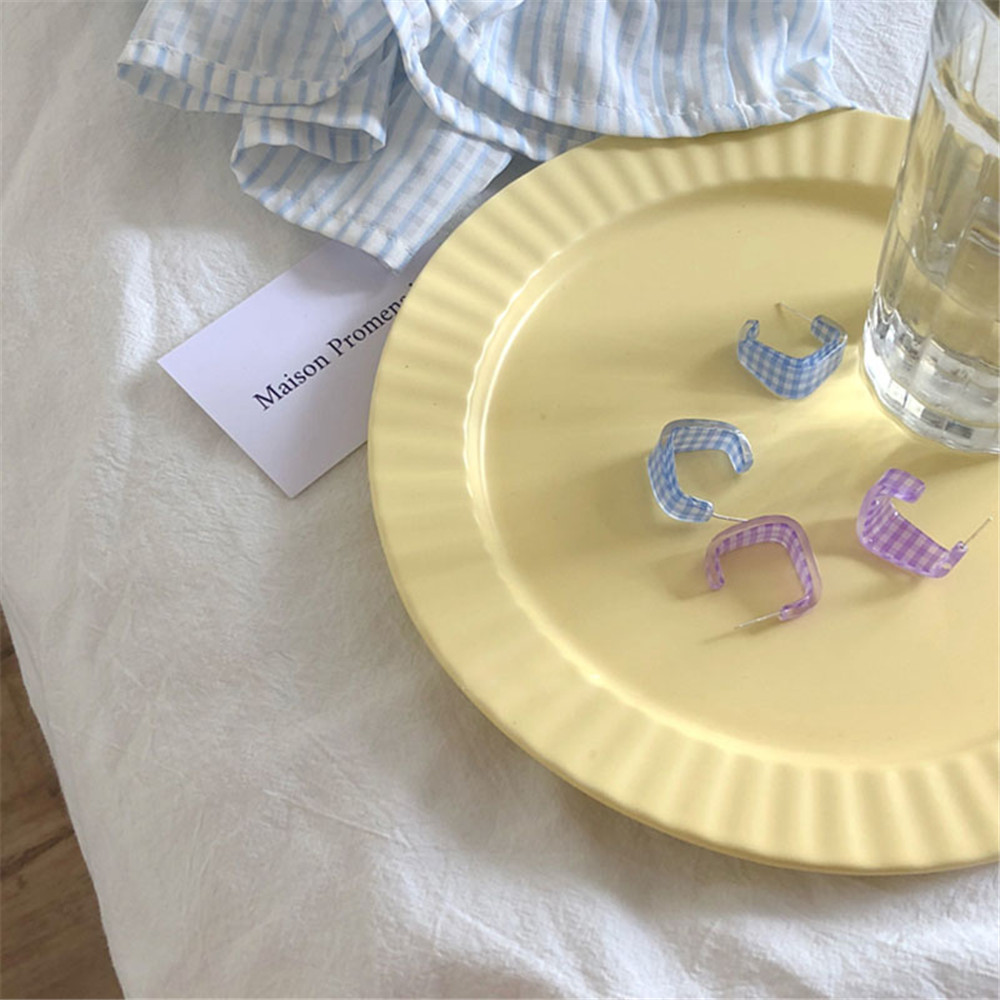 Khuyên Tai Họa Tiết Ca Rô Trẻ Trung Thanh Lịch Dành Cho Nữ