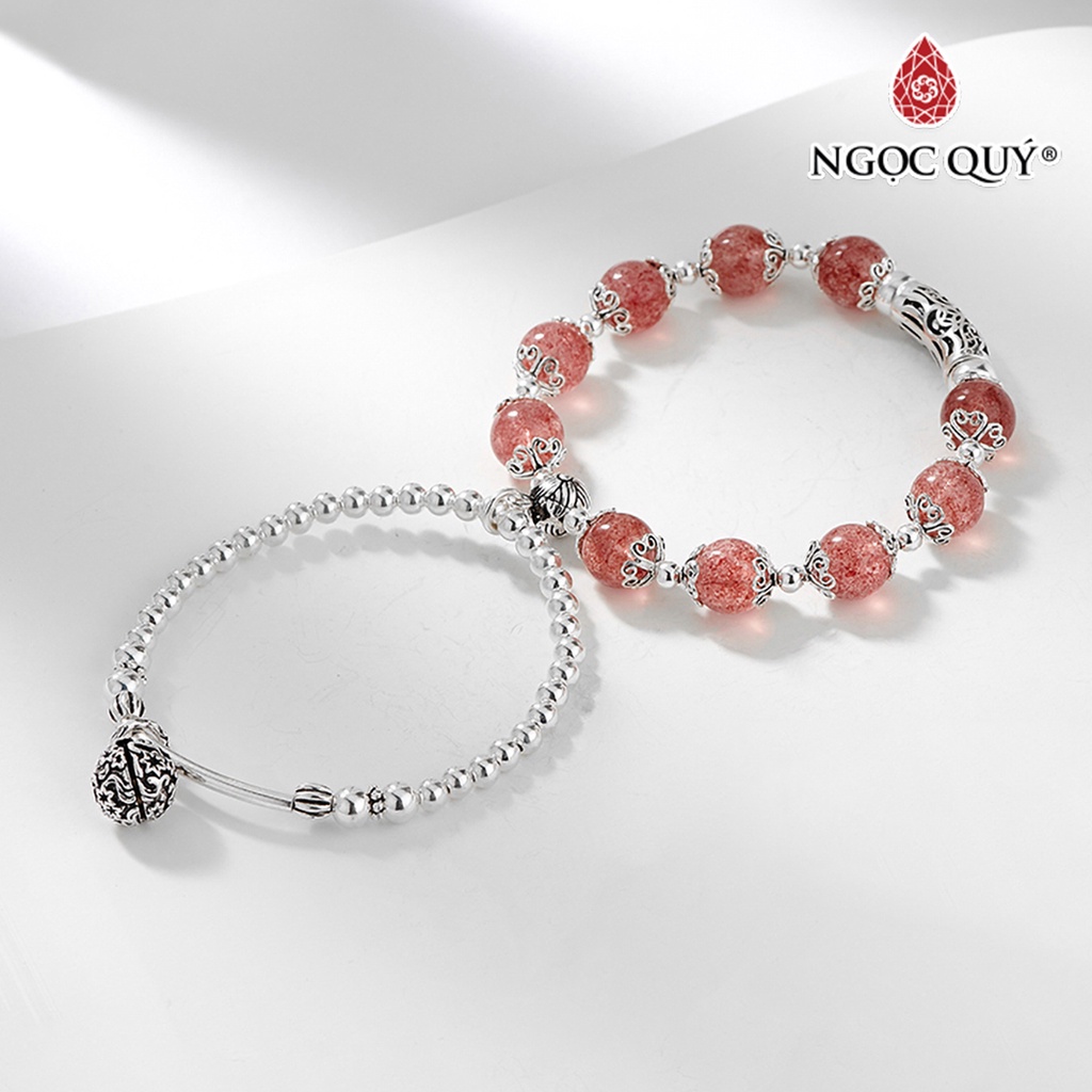 Vòng 2 line TA dâu phối charm bạc - Ngọc Quý