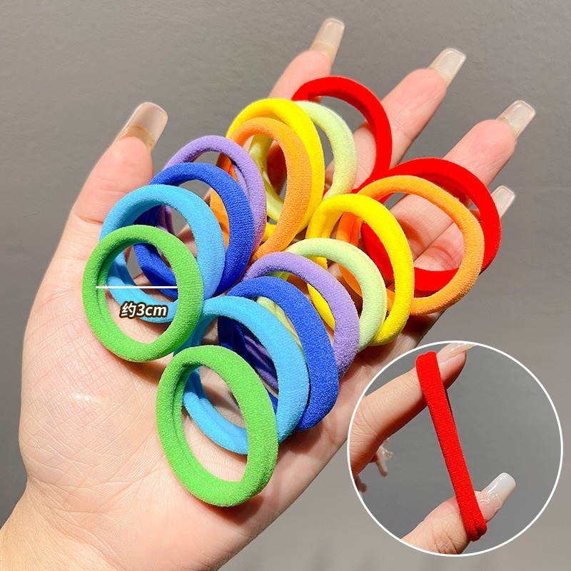 Set 32 Dây Thun Cột Tóc Co Giãn Màu Kẹo Dành Cho Trẻ Em