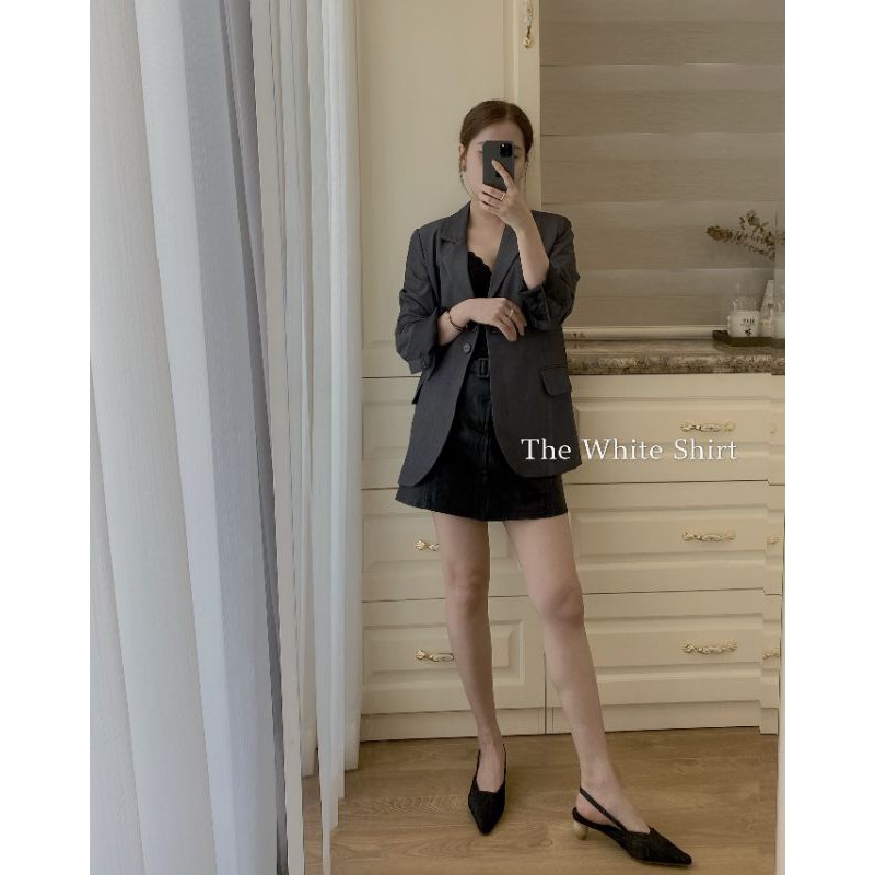 EMMY BLAZER - áo blazer trẻ trung thanh lịch màu ghi đậm