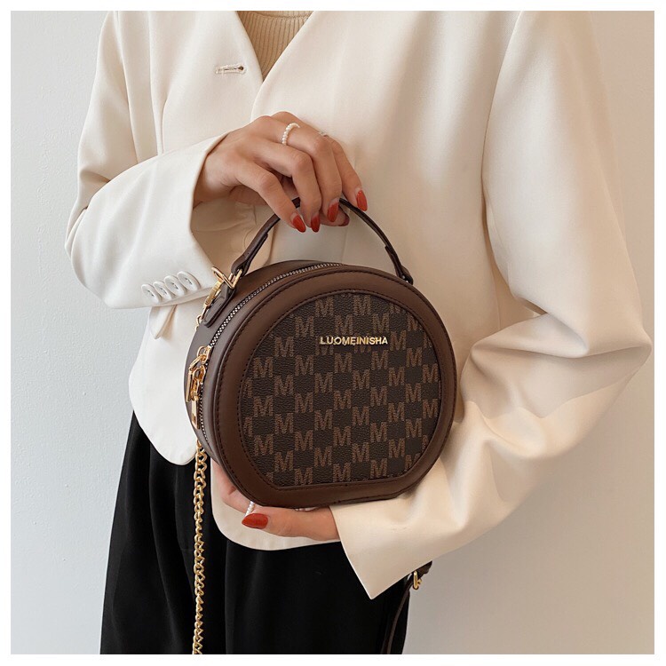TAOBAO ULZZANG Túi đeo chéo hình hộp tròn độc lạ hottrend 2022.