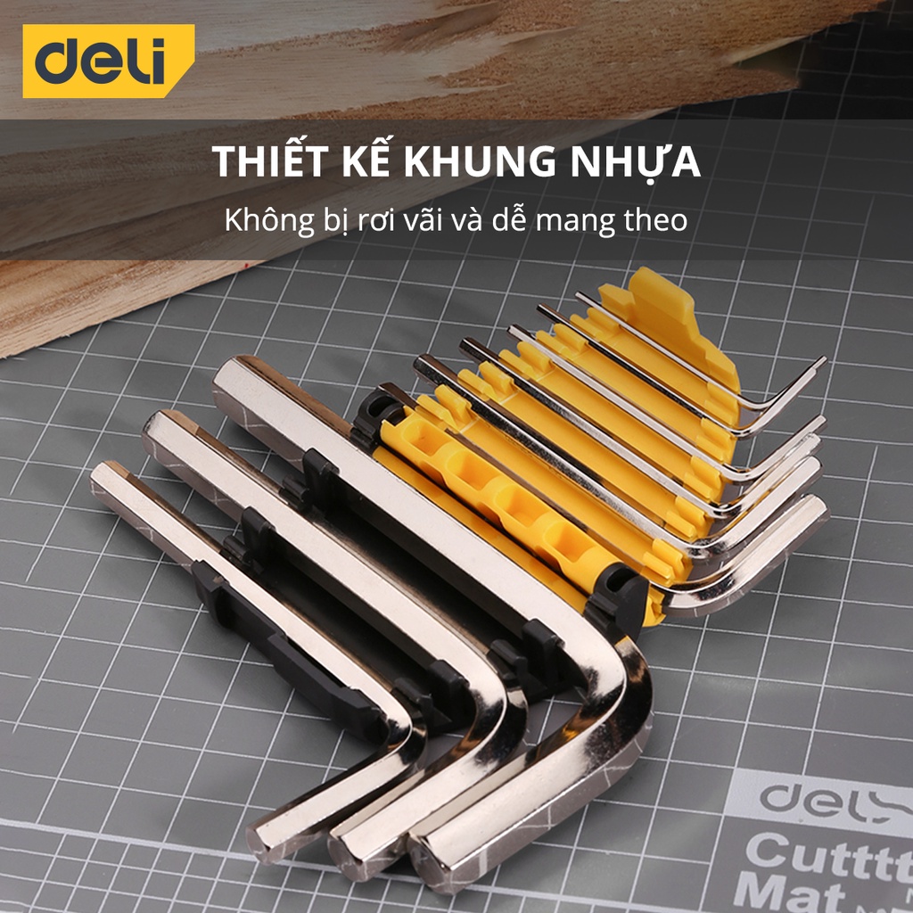 Bộ Lục Giác Deli Đầu Bằng Chữ L Cao Cấp - Kiểu Dáng Nhỏ Gọn Giúp Người Dùng Cầm Nắm, Thao Tác Dễ Dàng DL230009
