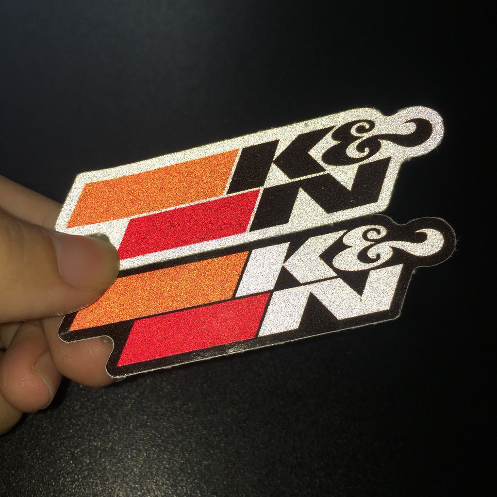Logo K&N  chất liệu phản quang 3M, decal cao cấp chống nước. Hình dán sắc nét, bền màu, dính chặt.