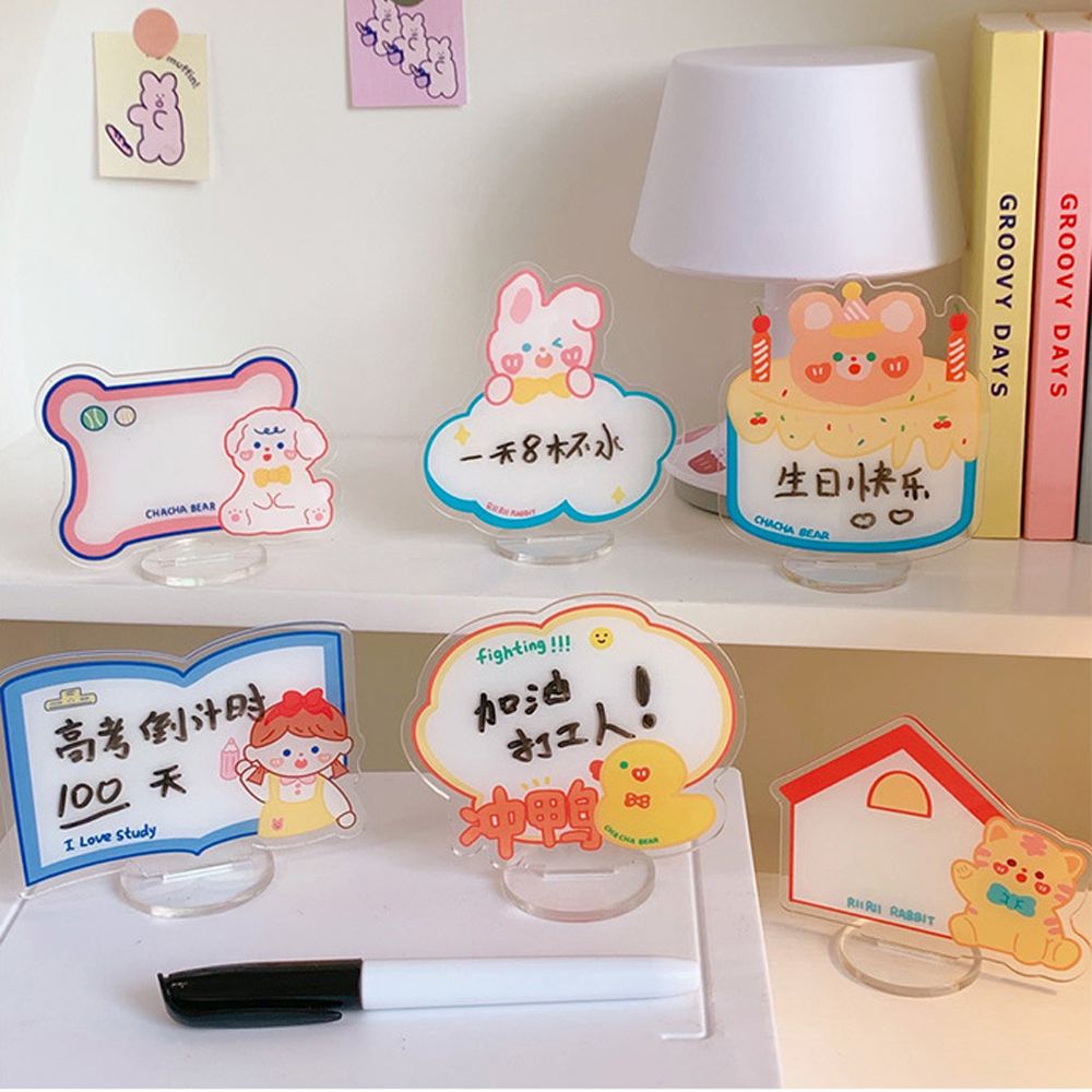 Bảng trắng viết ghi chú mini bằng acrylic trong suốt để bàn