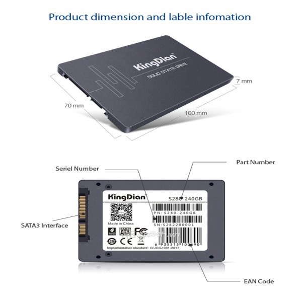 Ổ cứng 2.5'' SSD 120GB Kingdian S280 - Chính hãng bảo hành 36 tháng ! | BigBuy360 - bigbuy360.vn