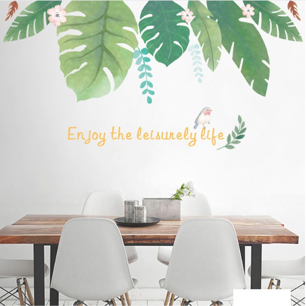 Decal trang trí tường - Lá Dương Xỉ nhạt 02