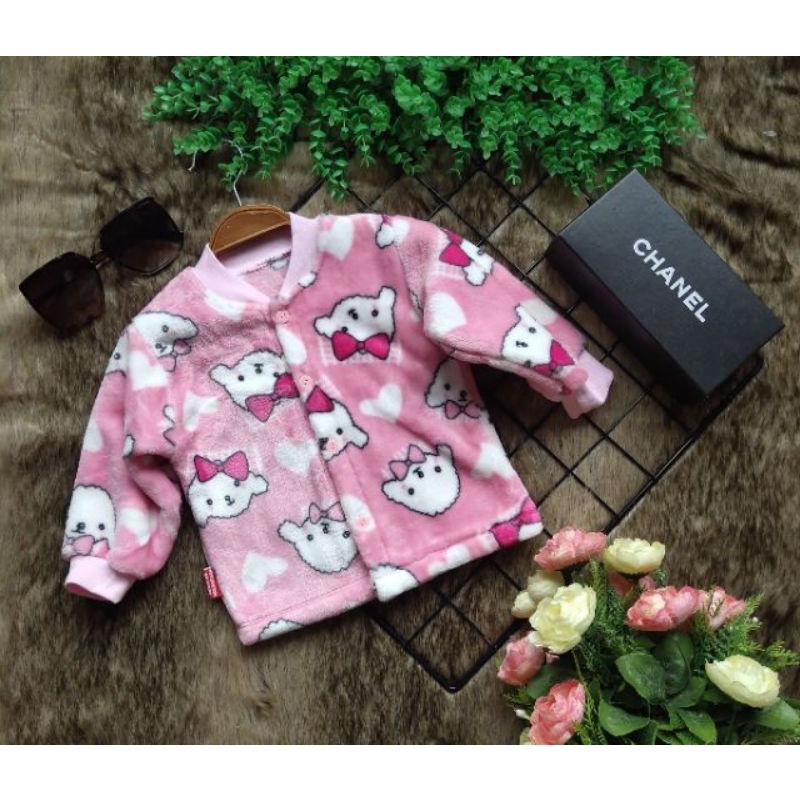 Áo Khoác Lông Tuyết Mềm Ấm Cho Bé Sơ Sinh 3-10kg