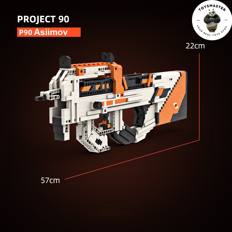 Đồ Chơi Lắp Ráp Kiểu LEGO Súng Mô Hình PUBG P90 Asiimov Với 900+ Mảnh Ghép, Bản Thiết Kế Tiêu Chuẩn Tỉ Lệ 1:1 Kevin 183